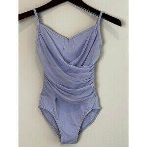 Nikolay Grishko Ballet Draped Mesh Leotard XXS/RUS 40 Periwinkle/Light Purple